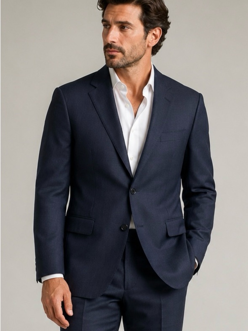 Ermenegildo Zegna‎ Navy Two-Button Wool Suit Jacket
